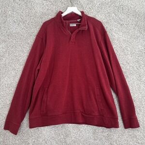 Tommy Bahama Sweater Mens 2XL Red 1/4 Quarter Zip Pullover